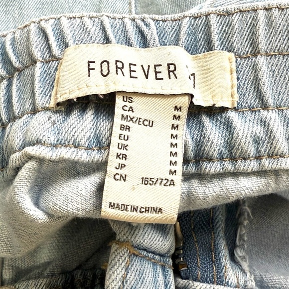 Forever 21 Light Blue Denim utility cargo Joggers M - Picture 2 of 6